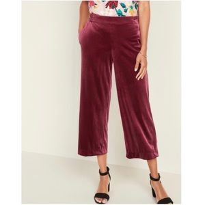 Old Navy Wide Leg Velvet Crop Pants